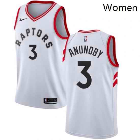 Womens Nike Toronto Raptors 3 OG Anunoby Swingman White NBA Jersey Association Edition